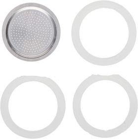 Italian Aluminum Coffee Pot Octagonal Aluminum Moka Pot Accessories 3 PCs Silicone Ring 1 PCs Mesh Plate (Option: Accessories-600ml)